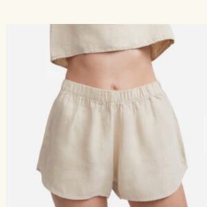 MATE the Label Cream Linen Shorts
